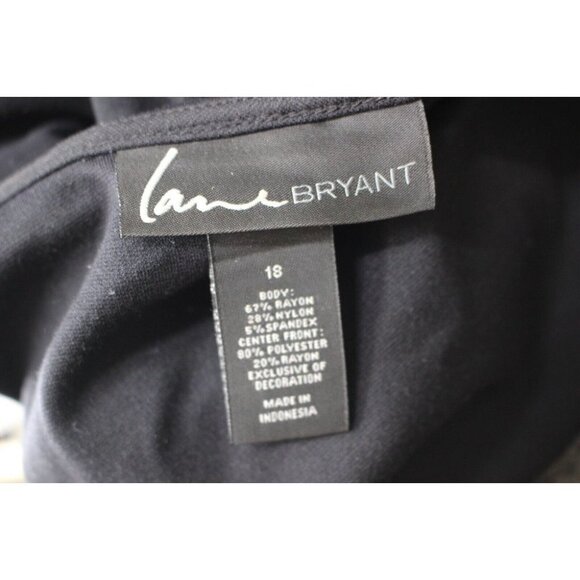 Lane Bryant Black Gray Ponte Knit Lace Short Sleeve Sheath Dress Plus Size 18 - Picture 5 of 5